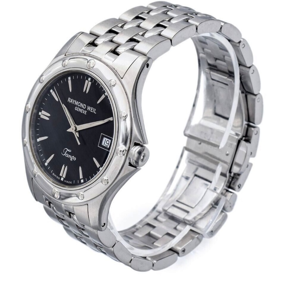 Raymond Weil Silver and Black Dial Watch